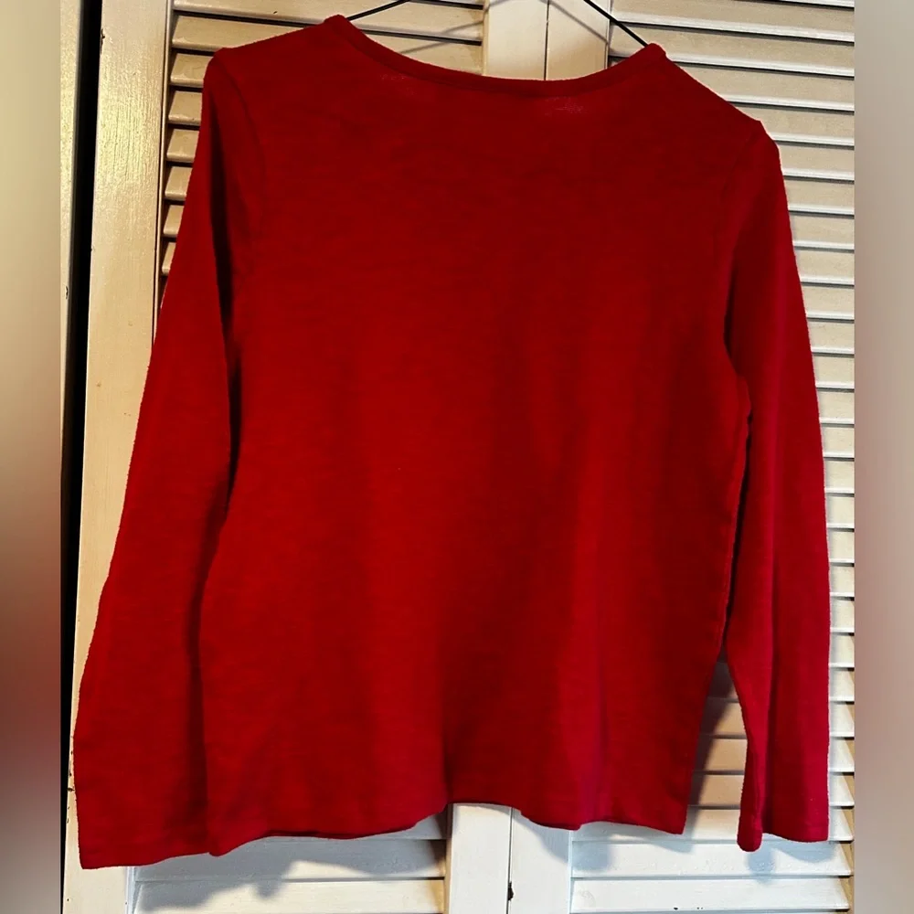 The Children’s Place Love Gold Sequin Heart Red Long Sleeve Shirt Girl 10-12